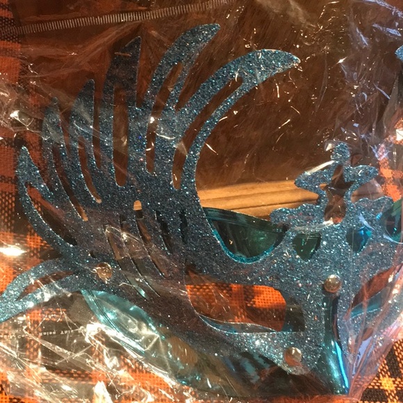 Blue Glittery Costume Eyes Cover Mask - Picture 2 of 6